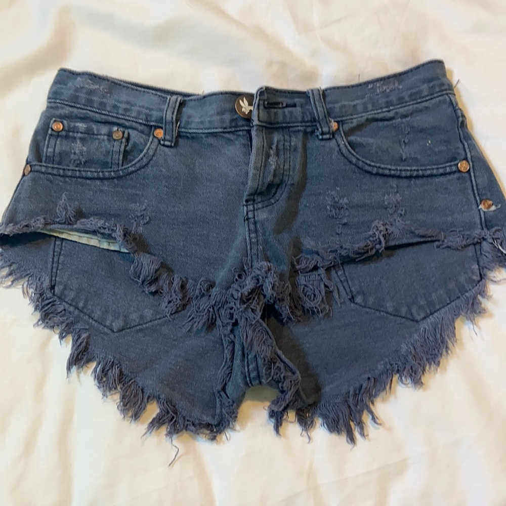One Teaspoon Black Denim Shorts